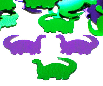 Purple and green dinosaur confetti